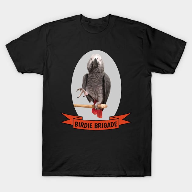Birdie Brigade African Grey Parrot T-Shirt by Einstein Parrot